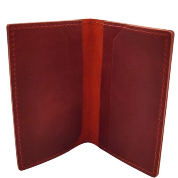 Vintage Old Style Card Holder Cash Wallet Crazy Horse Genuine Leather - Picture 5 of 6